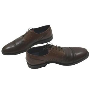 Ferrato ~Men's Size USA 8.5~ Brown Leather Oxford Lace-Up Shoes~89 043~